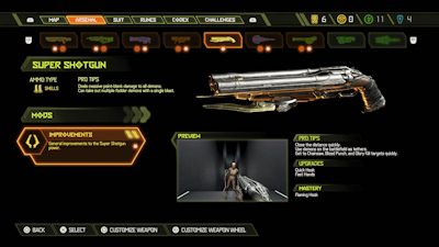Doom Eternal Gun Upgrade Screen